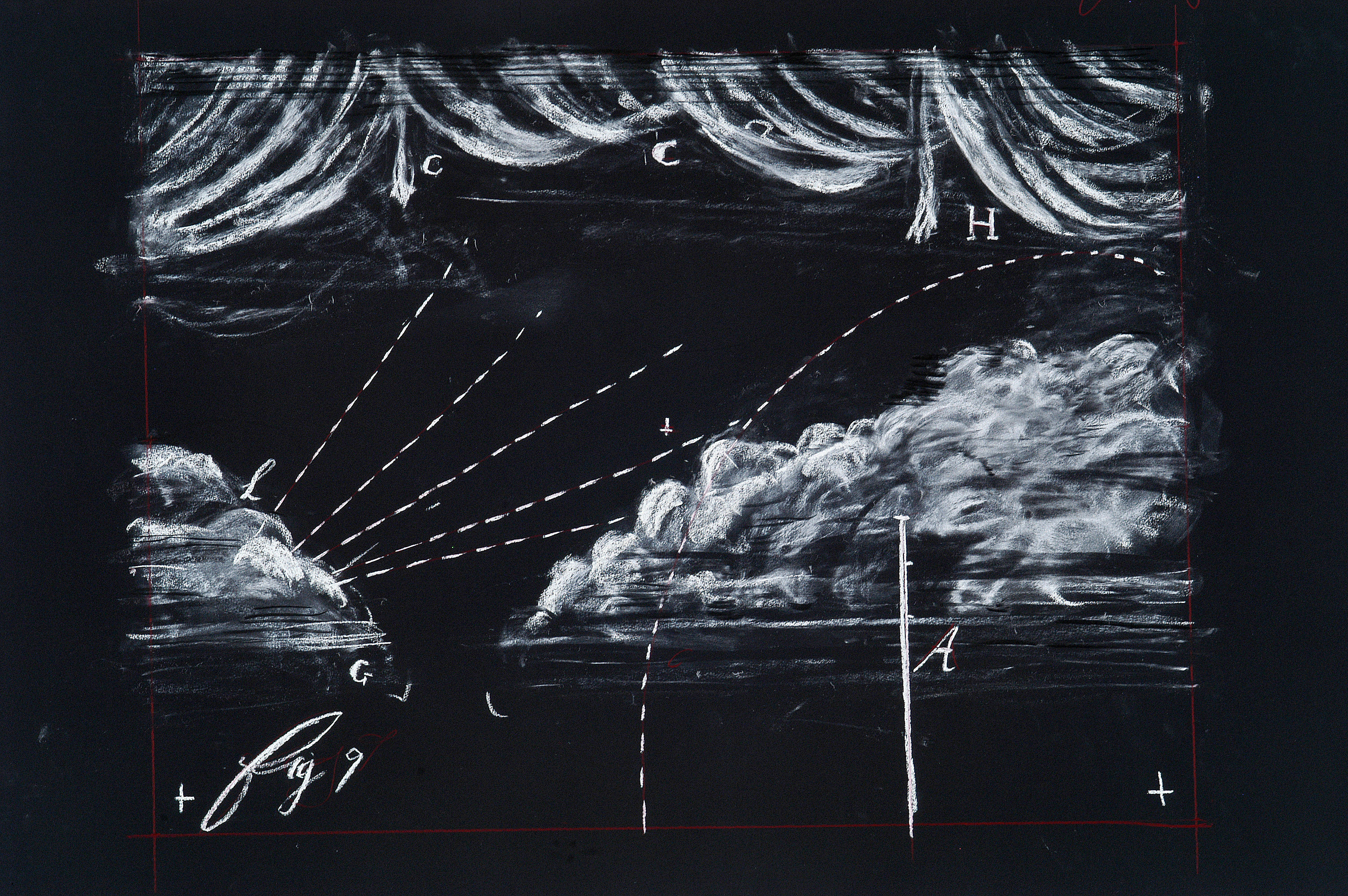 Drawing for the Magic Flute (Clouds and Curtains)